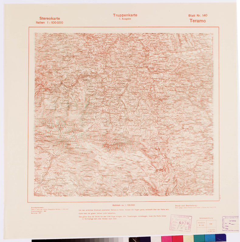 (N:8868) TRUPPENKARTE - STEREOKARTE - (CARTA STEREOSCOPICA PER USO MILITARE) - Foglio 140 - Teramo (B0008664) Carte e stampe antiche: riproduzione a colori su carta (formato A2)