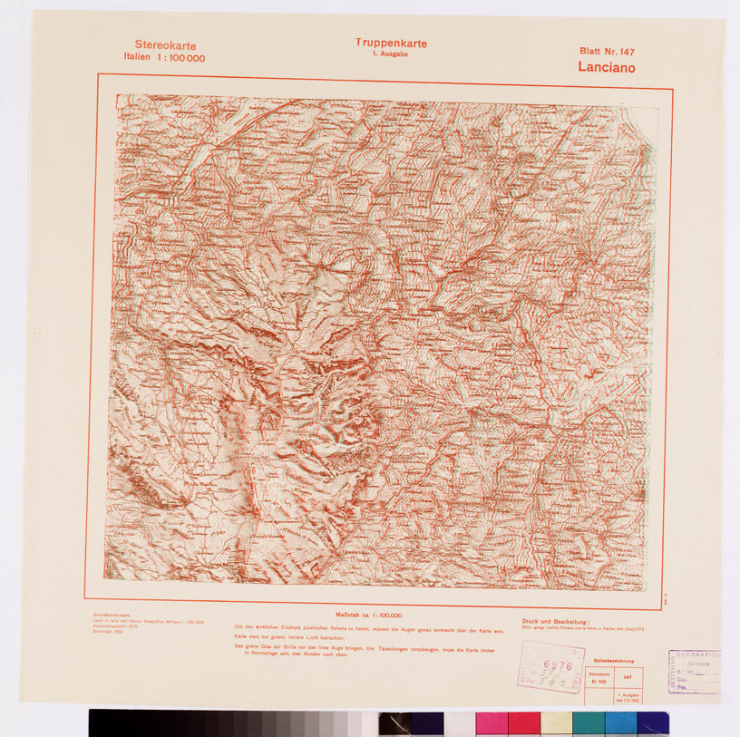 (N:8861) TRUPPENKARTE - STEREOKARTE - (CARTA STEREOSCOPICA PER USO MILITARE) - Foglio 147 - Lanciano (B0008671) Carte e stampe antiche: riproduzione a colori su carta (formato A2)