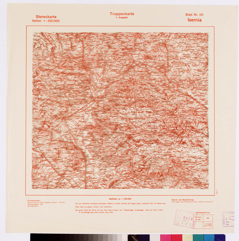 (N:8848) TRUPPENKARTE - STEREOKARTE - (CARTA STEREOSCOPICA PER USO MILITARE) - Foglio 161 - Isernia (B0008682) Carte e stampe antiche: riproduzione a colori su carta (formato A2)