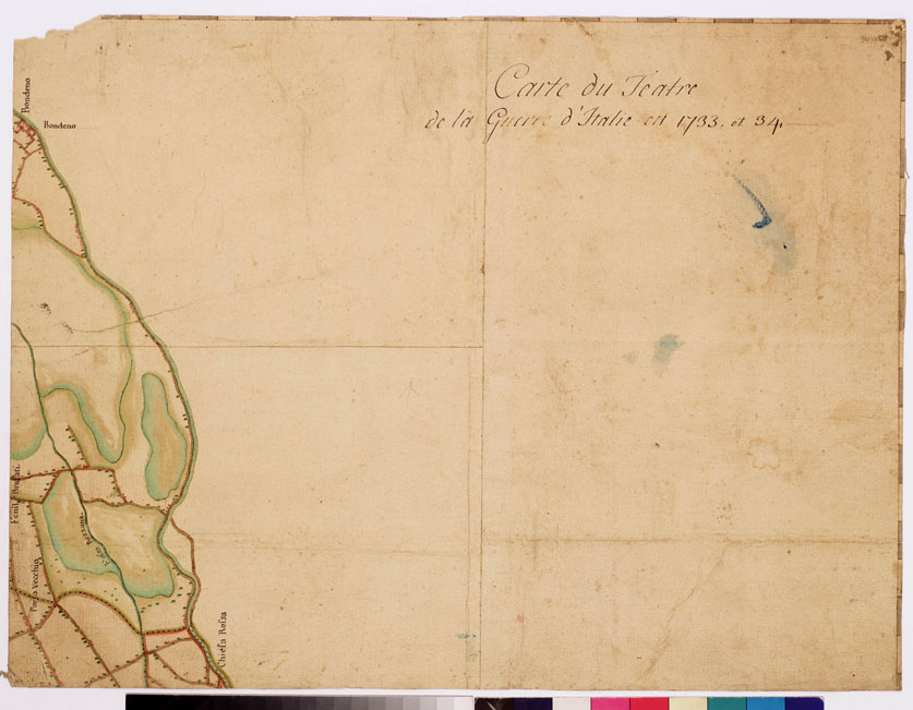 (N:8576) CARTE DU THEATRE DE LA GUERRE EN ITALIE EN 1733 ET 34 - Foglio 1 (B0008706) Carte e stampe antiche: riproduzione a colori su carta (formato A2)