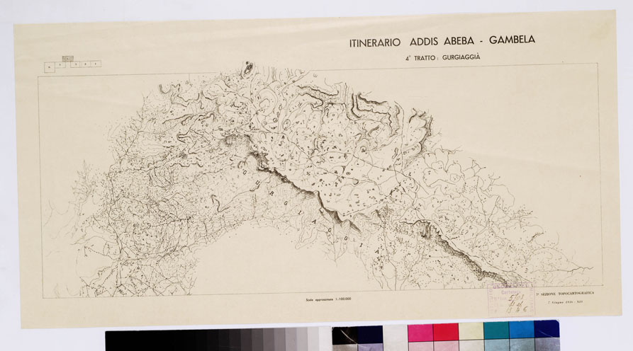 (N:11034) ITINERARIO ADDIS-ABEBA GAMBELA - 4 TRATTO:GURGIAGGIA' (B0009372) Carte e stampe antiche: riproduzione a colori su carta (formato A2)