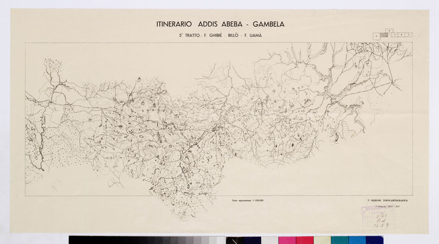 (N:11035) ITINERARIO ADDIS-ABEBA GAMBELA - 5 TRATTO: F GHIBLE'- RILLO'- VAMA' (B0009373) Carte e stampe antiche: riproduzione a colori su carta (formato A2)
