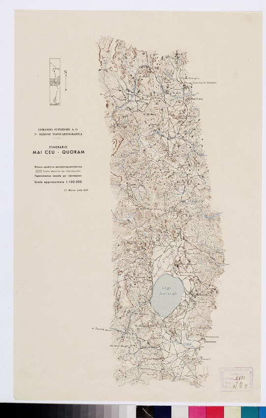 (N:11036) ITINERARIO AMBA ALAGI MAI CEU - Foglio 1 (B0009491) Carte e stampe antiche: riproduzione a colori su carta (formato A2)