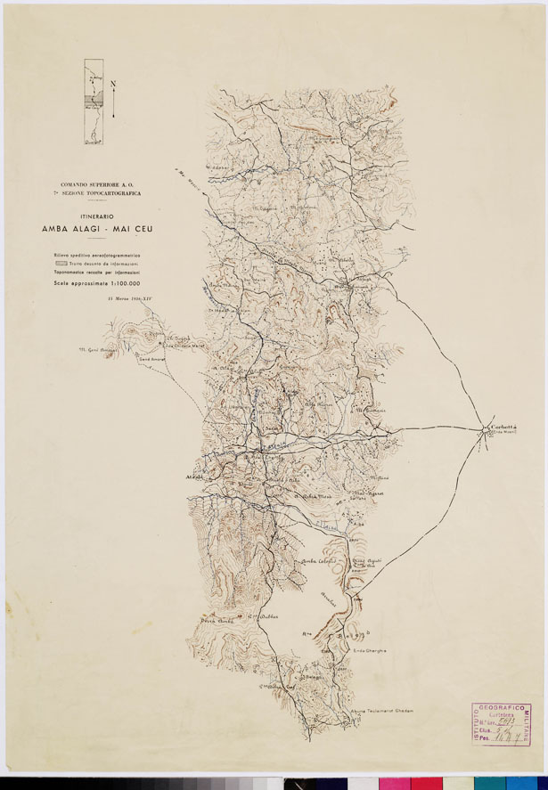 (N:11037) ITINERARIO AMBA ALAGI MAI CEU - Foglio 2 (B0009492) Carte e stampe antiche: riproduzione a colori su carta (formato A2)