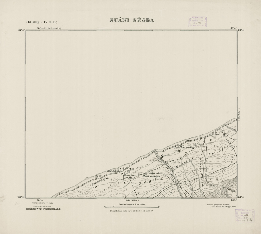 (N:2780) CARTA TOPOGRAFICA DELLA CIRENAICA AL 25.000 - EL-MERG IV N. E. - Suani Segba (B0009664) Carte e stampe antiche: riproduzione a colori su carta (formato A2)