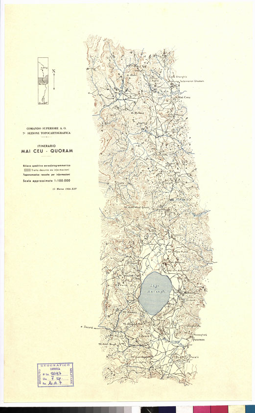 (N:14683) ITINERARIO MAI CEU - QUORAM (B0009710) Carte e stampe antiche: riproduzione a colori su carta (formato A2)