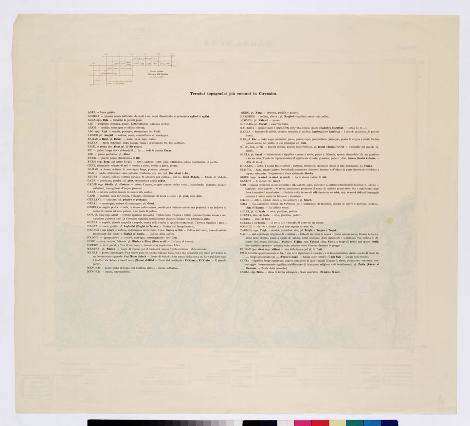 (N:7446) CARTA TOPOGRAFICA DELLA CIRENAICA ALLA SCALA DI 1:50.000 - CIRENE I - Marsa Susa - Varie specie di terreno (B0009717, B0009718) Carte e stampe antiche: riproduzione a colori su carta (formato A2)