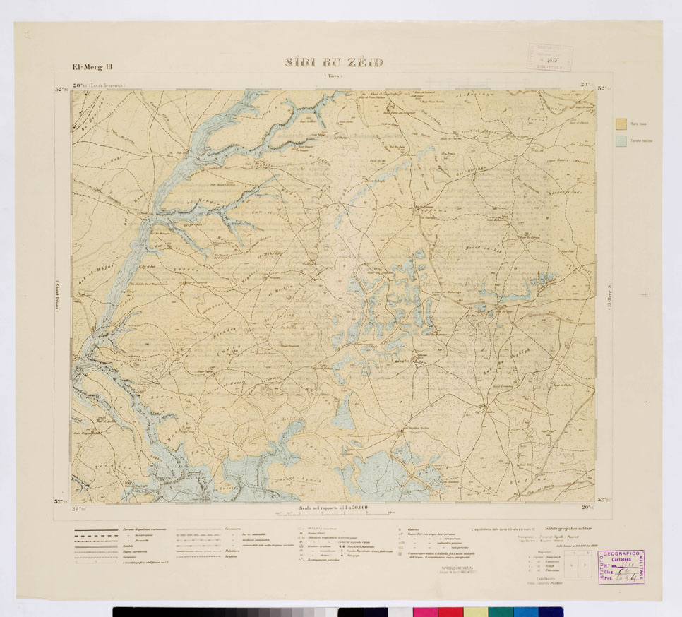 (N:7461) CARTA TOPOGRAFICA DELLA CIRENAICA ALLA SCALA DI 1:50.000 - EL-MERG III - Sidi Bu Zeid (B0009732) Carte e stampe antiche: riproduzione a colori su carta (formato A2)