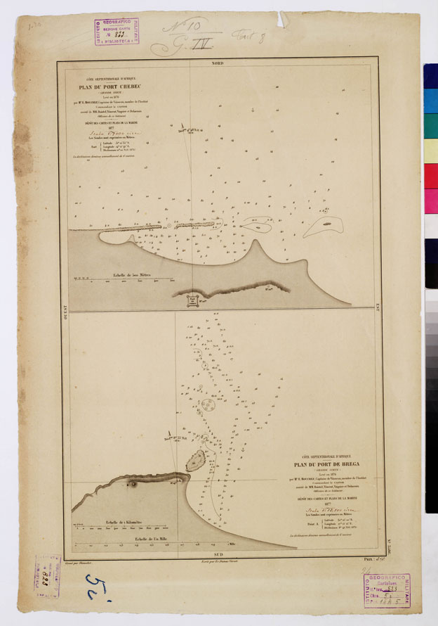 (N:9266) COTE SEPTENTRIONALE D'AFRIQUE - PORT DE CHEBEC E DE BREGA (GRANDE SYRTE). (B0010043) Carte e stampe antiche: riproduzione a colori su carta (formato A2)