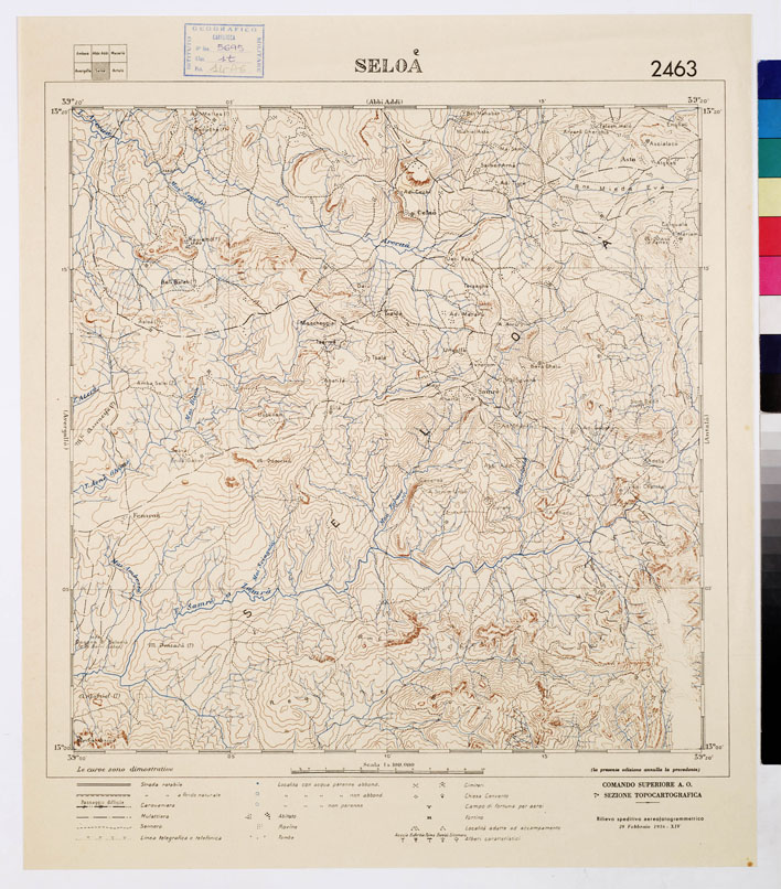 (N:2474) CARTA DELL'AFRICA ORIENTALE ITALIANA - Selo (B0010062) Carte e stampe antiche: riproduzione a colori su carta (formato A2)