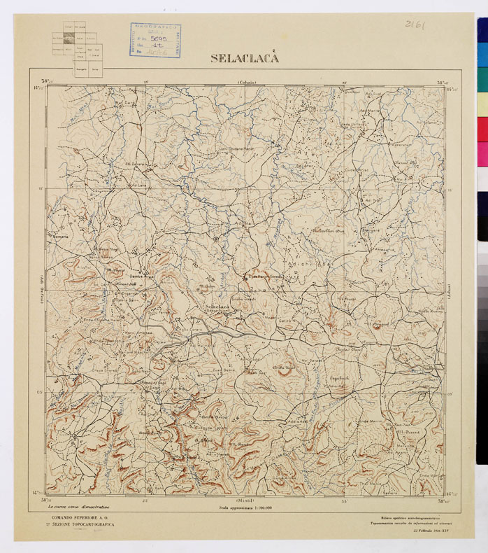 (N:2472) CARTA DELL'AFRICA ORIENTALE ITALIANA - Selaclac (B0010067) Carte e stampe antiche: riproduzione a colori su carta (formato A2)