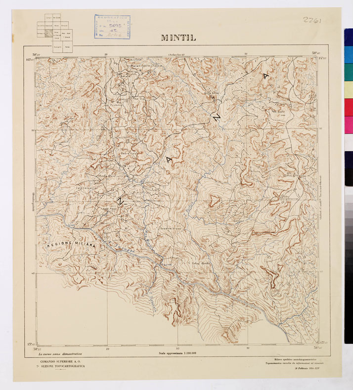 (N:2469) CARTA DELL'AFRICA ORIENTALE ITALIANA - Mintil (B0010068) Carte e stampe antiche: riproduzione a colori su carta (formato A2)