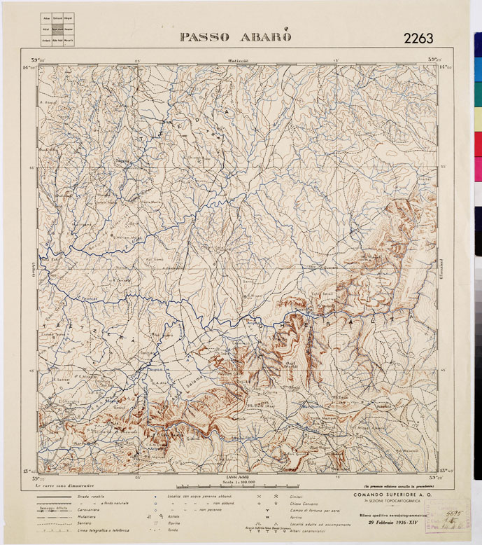 (N:2471) CARTA DELL'AFRICA ORIENTALE ITALIANA - Passo Abar (B0010070) Carte e stampe antiche: riproduzione a colori su carta (formato A2)