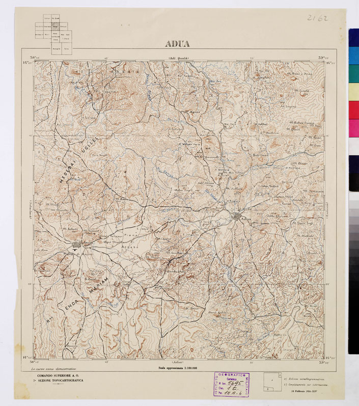 (N:2460) CARTA DELL'AFRICA ORIENTALE ITALIANA - Adua (B0010076) Carte e stampe antiche: riproduzione a colori su carta (formato A2)