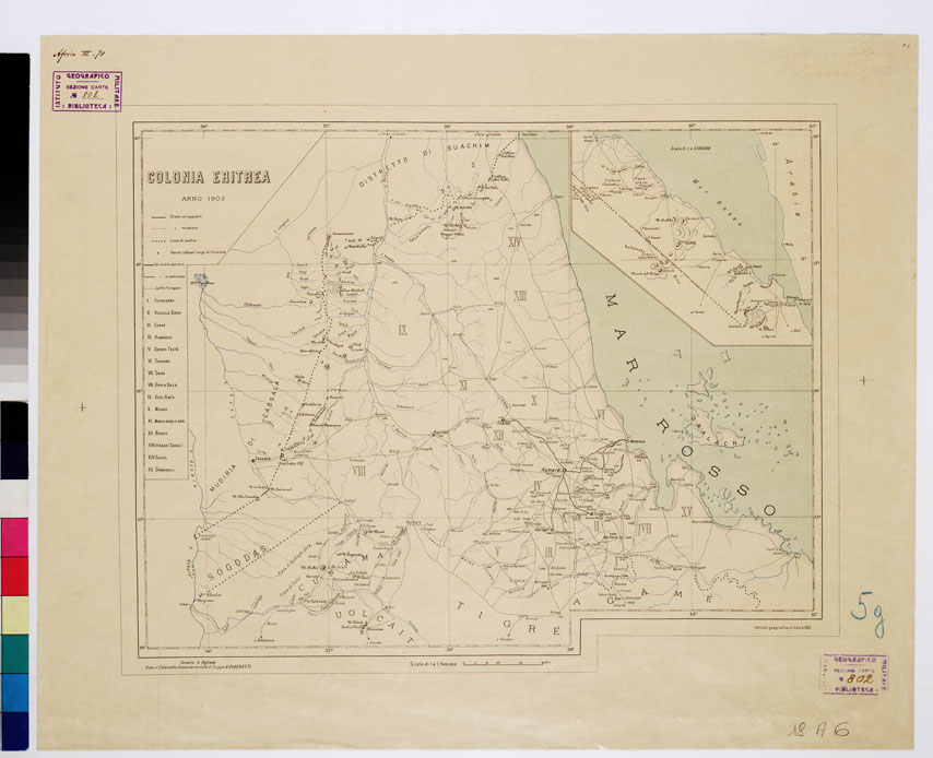 (N:8913) COLONIA ERITREA (B0010391) Carte e stampe antiche: riproduzione a colori su carta (formato A2)