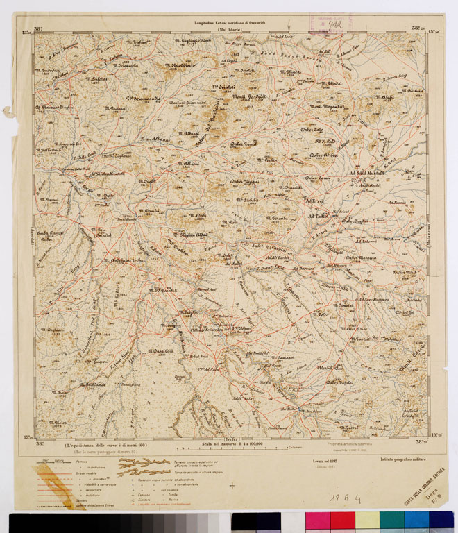 (N:2960) CARTA DELLA COLONIA ERITREA. I.G.M. - Foglio 9 - DEGA (B0010436) Carte e stampe antiche: riproduzione a colori su carta (formato A2)