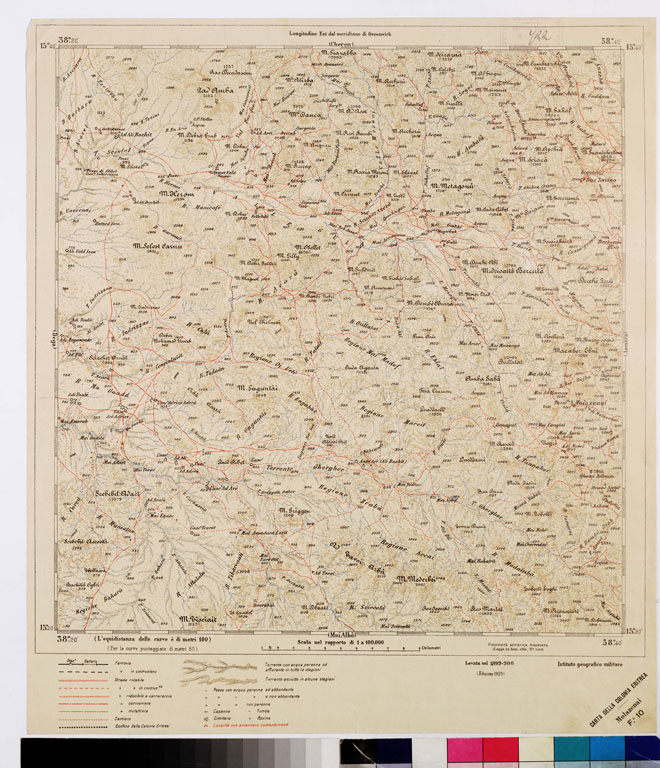 (N:2928) CARTA DELLA COLONIA ERITREA. I.G.M. - Foglio 10 - MOLAZENAI (B0010437) Carte e stampe antiche: riproduzione a colori su carta (formato A2)