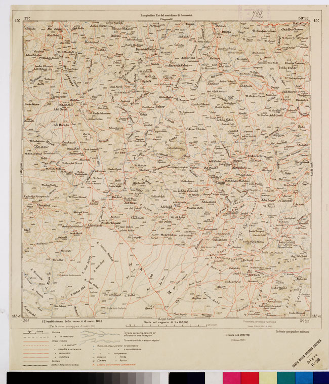 (N:2946) CARTA DELLA COLONIA ERITREA. I.G.M. - Foglio 26- DIGSA (B0010454) Carte e stampe antiche: riproduzione a colori su carta (formato A2)