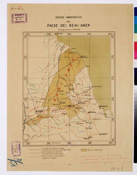 (N:15788) SCHIZZO DIMOSTRATIVO DEL PAESE DEI BENI-AMER. (B0010518) Carte e stampe antiche: riproduzione a colori su carta (formato A2)