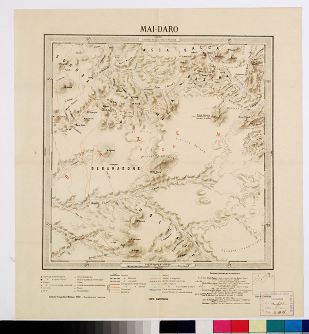 (N:4225) CARTA DIMOSTRATIVA DELLA COLONIA ERITREA E REGIONI ADIACENTI - MAI-DARO (B0010542) Carte e stampe antiche: riproduzione a colori su carta (formato A2)