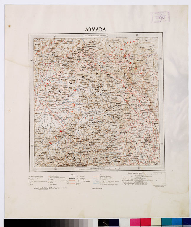 (N:4212) CARTA DIMOSTRATIVA DELLA COLONIA ERITREA E REGIONI ADIACENTI - ASMARA (B0010549) Carte e stampe antiche: riproduzione a colori su carta (formato A2)