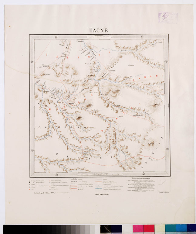 (N:4238) CARTA DIMOSTRATIVA DELLA COLONIA ERITREA E REGIONI ADIACENTI - UACNE' (B0010557) Carte e stampe antiche: riproduzione a colori su carta (formato A2)