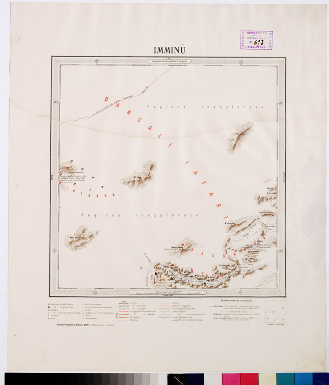 (N:4223) CARTA DIMOSTRATIVA DELLA COLONIA ERITREA E REGIONI ADIACENTI - IMMINU' (B0010561) Carte e stampe antiche: riproduzione a colori su carta (formato A2)