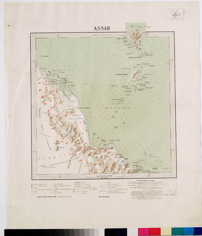 (N:4213) CARTA DIMOSTRATIVA DELLA COLONIA ERITREA E REGIONI ADIACENTI - ASSAB (B0010568) Carte e stampe antiche: riproduzione a colori su carta (formato A2)