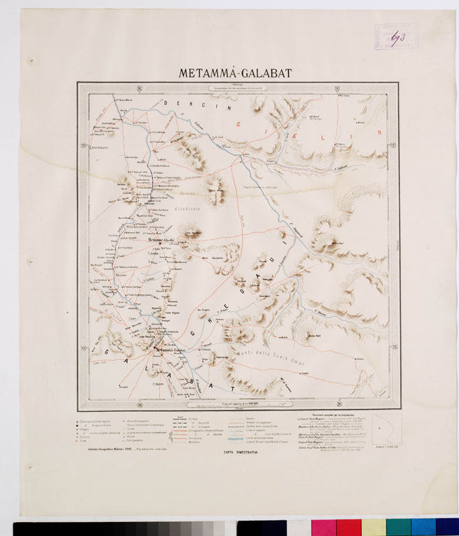 (N:4228) CARTA DIMOSTRATIVA DELLA COLONIA ERITREA E REGIONI ADIACENTI - METAMMA' - GALABAT (B0010570) Carte e stampe antiche: riproduzione a colori su carta (formato A2)