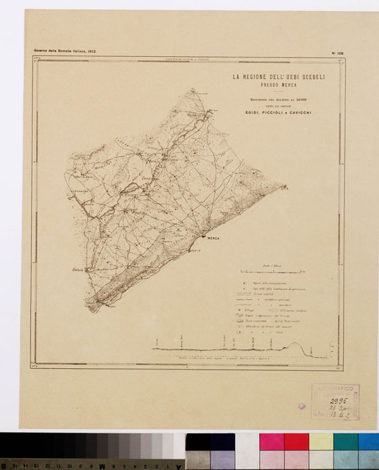 (N:11167) L'UEBI SCEBELI PRESSO MERCA - Foglio 2 (B0010607) Carte e stampe antiche: riproduzione a colori su carta (formato A2)