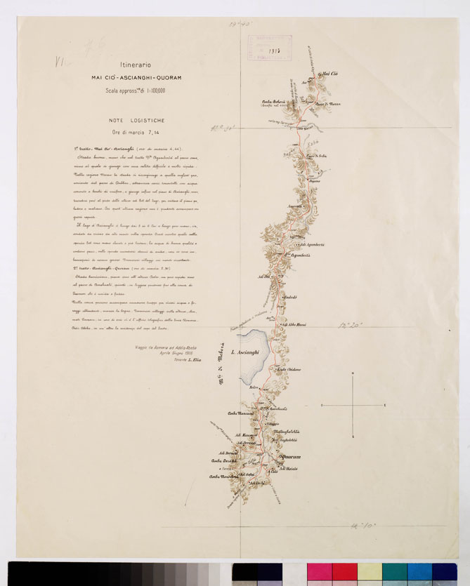 (N:10983) ITINERARIO MAI CIO ASCIANGHI QUORAM TAVOLA VI (B0010789) Carte e stampe antiche: riproduzione a colori su carta (formato A2)