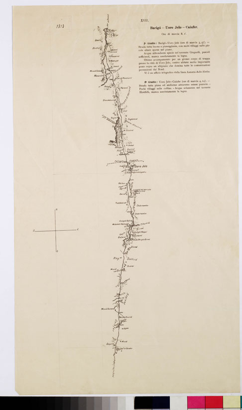 (N:10975) ITINERARIO BARIGO UORO JELO CAIAFER TAVOLA XVII (B0010799) Carte e stampe antiche: riproduzione a colori su carta (formato A2)