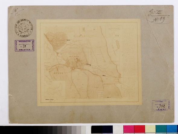 (N:154) ALTIPIANI INTORNO A MASSAUA, PER IL CAP. CAMPERIO (B0010835) Carte e stampe antiche: riproduzione a colori su carta (formato A2)