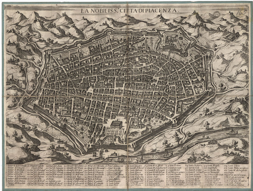 (N:11065) LA NOBILISS.A CITTA' DI PIACENZA MATTEO FLORIMI FOR. (s. d.). (B0012896) Carte e stampe antiche: riproduzione a colori su carta (formato A2)