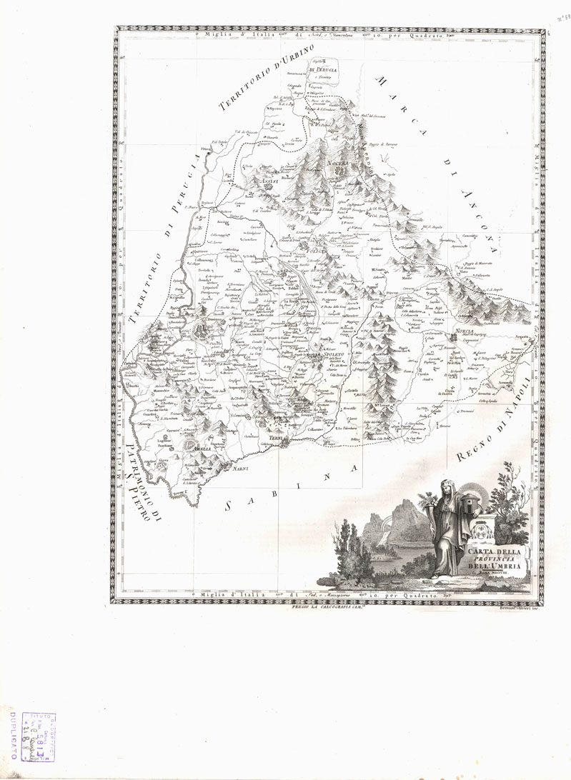 (N:11327) CARTA DELLA PROVINCIA DELL'UMBRIA. ROMA MDCCCIII (B0012962) Carte e stampe antiche: riproduzione a colori su carta (formato A2)