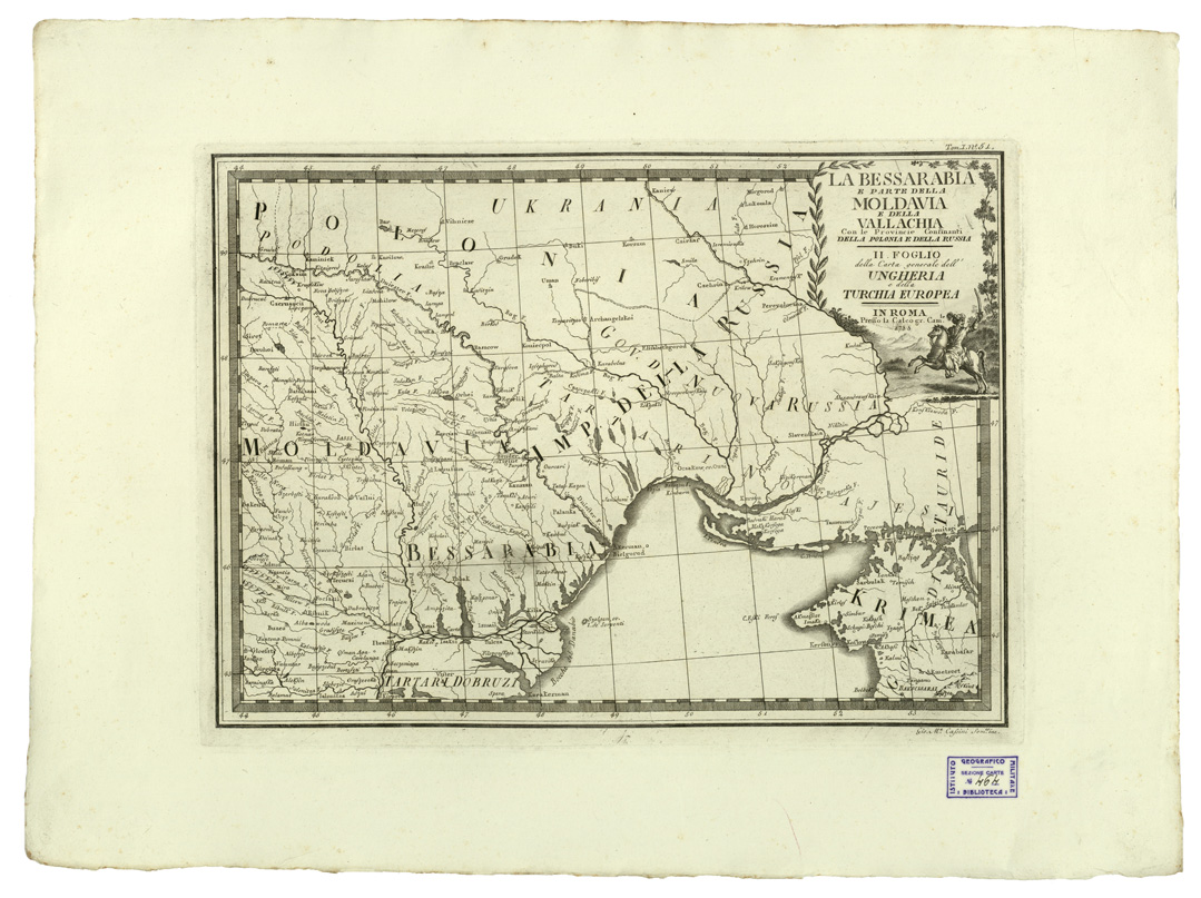 (N:11165) CARTE ANTICHE PROVENIENTI DALLA CALCOGRAFIA CAMERALE DI ROMA - LA BESSARABIA E PARTE DELLA MOLDAVIA E DELLA VALLACHIA CON LE PROVINCIE CONFINANTI DELLA POLONIA E DELLA RUSSIA - Tomo I n. 51 (B0013029) Carte e stampe antiche: riproduzione a colori su carta (formato A2)