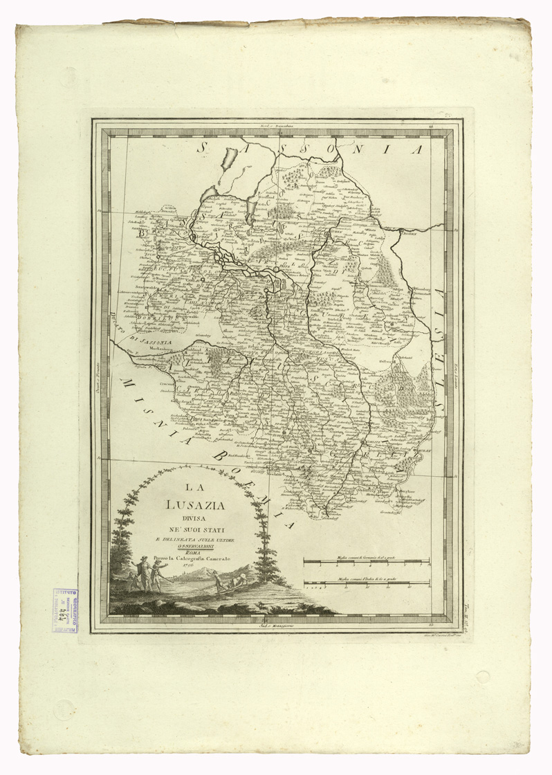 (N:8926) CARTE ANTICHE PROVENIENTI DALLA CALCOGRAFIA CAMERALE DI ROMA - LA LUSAZIA DIVISA NE SUOI STATI E DELINEATA SULLE ULTIME OSSERVAZIONI - Tomo II n. 40 (B0013087) Carte e stampe antiche: riproduzione a colori su carta (formato A2)