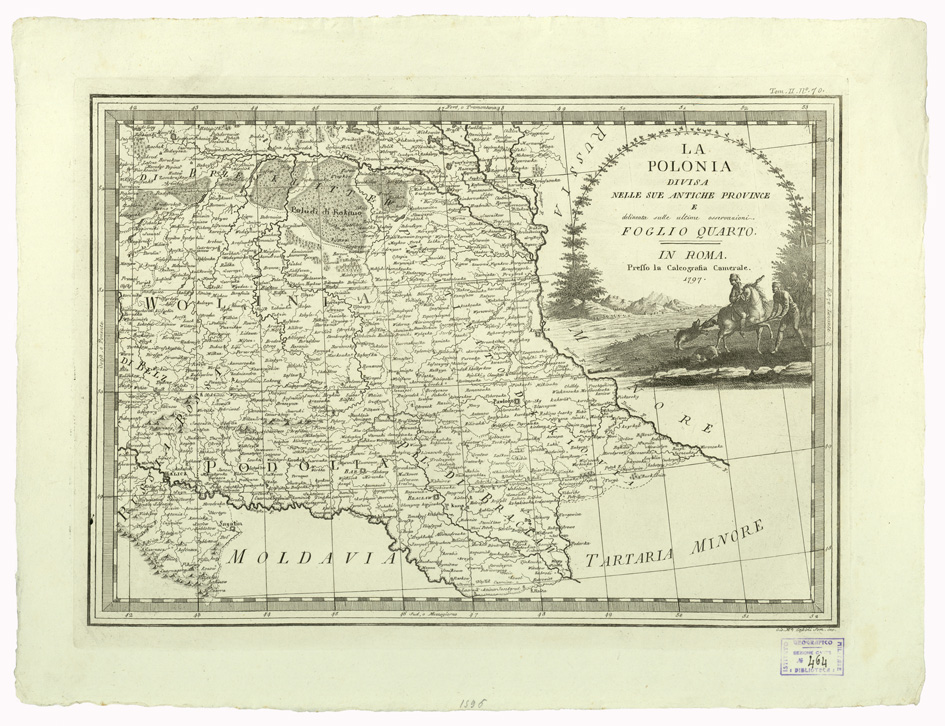 (N:8530) CARTE ANTICHE PROVENIENTI DALLA CALCOGRAFIA CAMERALE DI ROMA - CARTE ANTICHE PROVENIENTI DALLA CALCOGRAFIA CAMERALE DI ROMA - LA POLONIA DIVISA NELLE SUE ANTICHE PROVINCE - Foglio QUARTO - Tomo II n. 70 (B0013113) Carte e stampe antiche: riproduzione a colori su carta (formato A2)