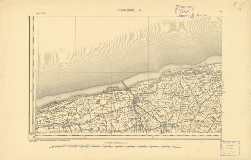 (N:21695) CARTE DE FRANCE - DUNKERQUE S.O. (B0018281) Carte e stampe antiche: riproduzione a colori su carta (formato A2)