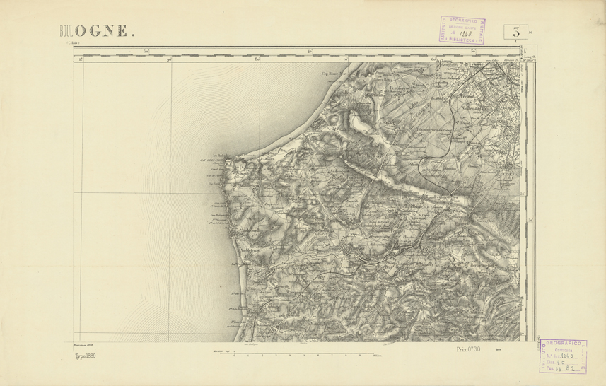 (N:21697) CARTE DE FRANCE - BOULOGNE (B0018283) Carte e stampe antiche: riproduzione a colori su carta (formato A2)