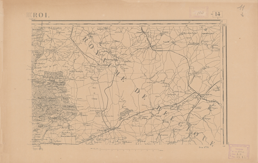 (N:21732) CARTE DE FRANCE - ROCROI (B0018318) Carte e stampe antiche: riproduzione a colori su carta (formato A2)