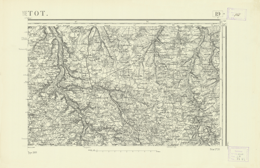 (N:21744) CARTE DE FRANCE - YVETOT (B0018330) Carte e stampe antiche: riproduzione a colori su carta (formato A2)