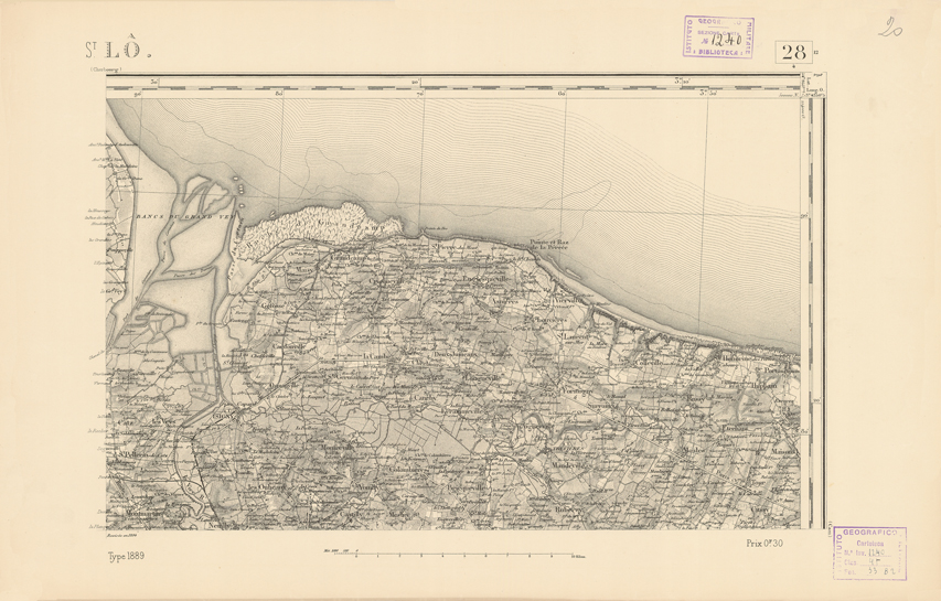 (N:21765) CARTE DE FRANCE - ST. LO (B0018352) Carte e stampe antiche: riproduzione a colori su carta (formato A2)