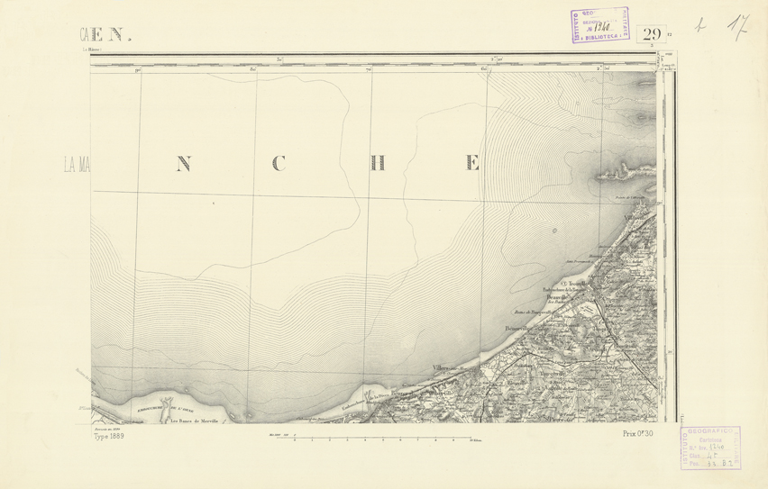 (N:21768) CARTE DE FRANCE - CAEN (B0018355) Carte e stampe antiche: riproduzione a colori su carta (formato A2)