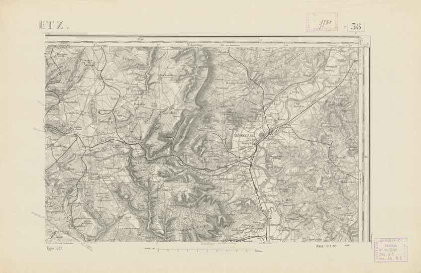(N:21789) CARTE DE FRANCE - METZ (B0018376) Carte e stampe antiche: riproduzione a colori su carta (formato A2)