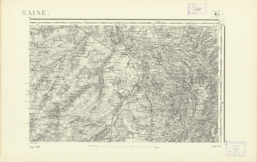 (N:21809) CARTE DE FRANCE - FALAISE (B0018396) Carte e stampe antiche: riproduzione a colori su carta (formato A2)