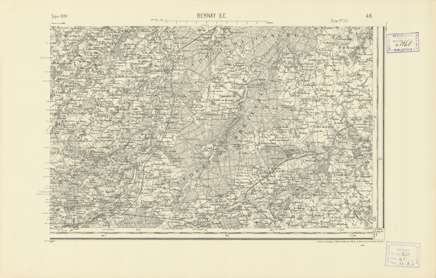 (N:21814) CARTE DE FRANCE - BERNAY S.E. (B0018401) Carte e stampe antiche: riproduzione a colori su carta (formato A2)