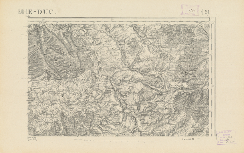 (N:21827) CARTE DE FRANCE - BAR-LE-DUC (B0018414) Carte e stampe antiche: riproduzione a colori su carta (formato A2)