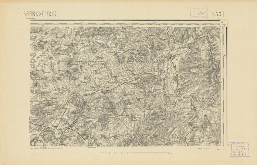 (N:21835) CARTE DE FRANCE - SARREBOURG (B0018422) Carte e stampe antiche: riproduzione a colori su carta (formato A2)