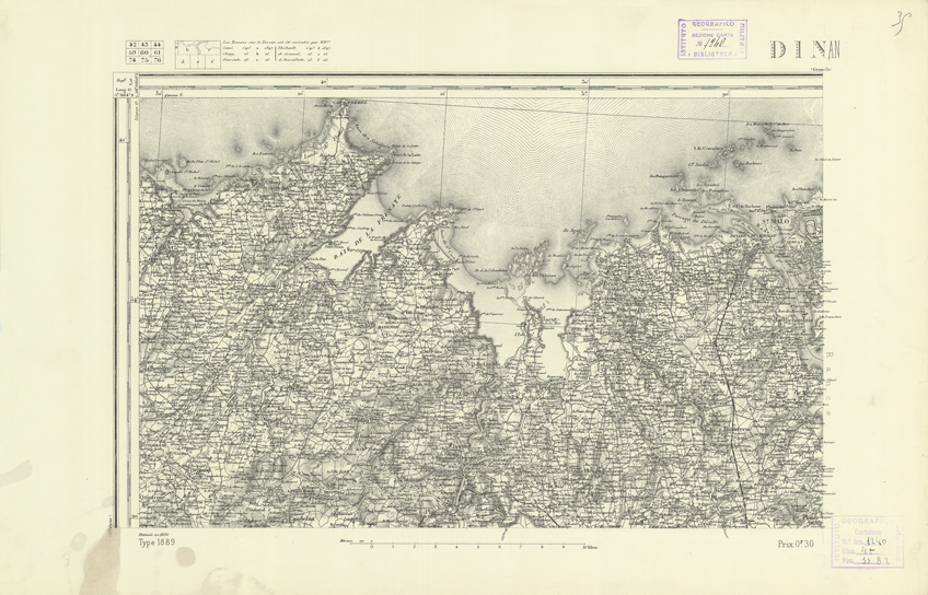 (N:21855) CARTE DE FRANCE - DINAN (B0018442) Carte e stampe antiche: riproduzione a colori su carta (formato A2)